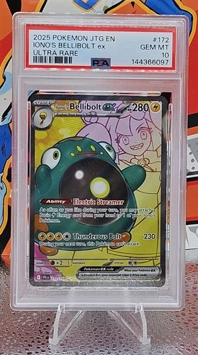 Pokemon Iono's Bellibolt ex Journey Together Ultra Rare #172 PSA 10 Gem Mint