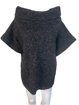 Vanessa Bruno Women Sweater Oversized Wool Gray Speckle Minimalist Luxury Size L