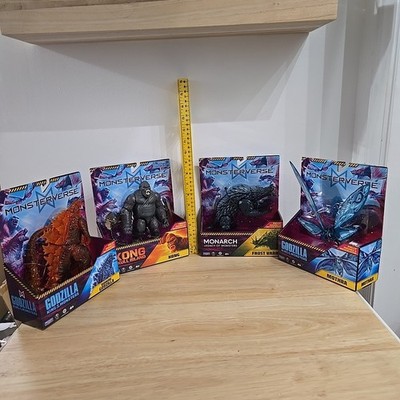 Monsterverse Burning Godzilla , Mothra, Frost Vark  & Kong Action Figure Set.