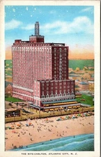 Vintage Ritz-Carlton Atlantic City Linen Postcard by E.C. Kropp Co.