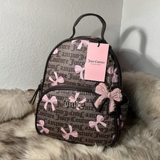 NWT Juicy Couture Simply Sweet Backpack - Dark Brown With Pink Bows