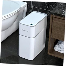 Small Bathroom Trash Cans with Lids,Motion Sensor Bathroom Trash Can,Narrow 