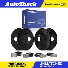 Front Rear Drilled Slotted Brake Rotors Ceramic Pads for Honda Accord 3.0L