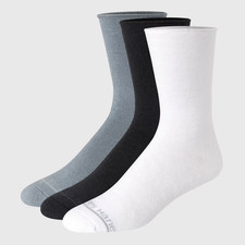 Hanes Originals Premium Men's SuperSoft Crew Socks 3pk - White/Black/Gray 6-12