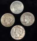 4 COINS = 1934-P (2), 1934-D, 1934-S PEACE Dollars, Various Conditions