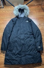The North Face DryVent 550 Down Parka Jacket Girls XL Black Faux Fur Hood