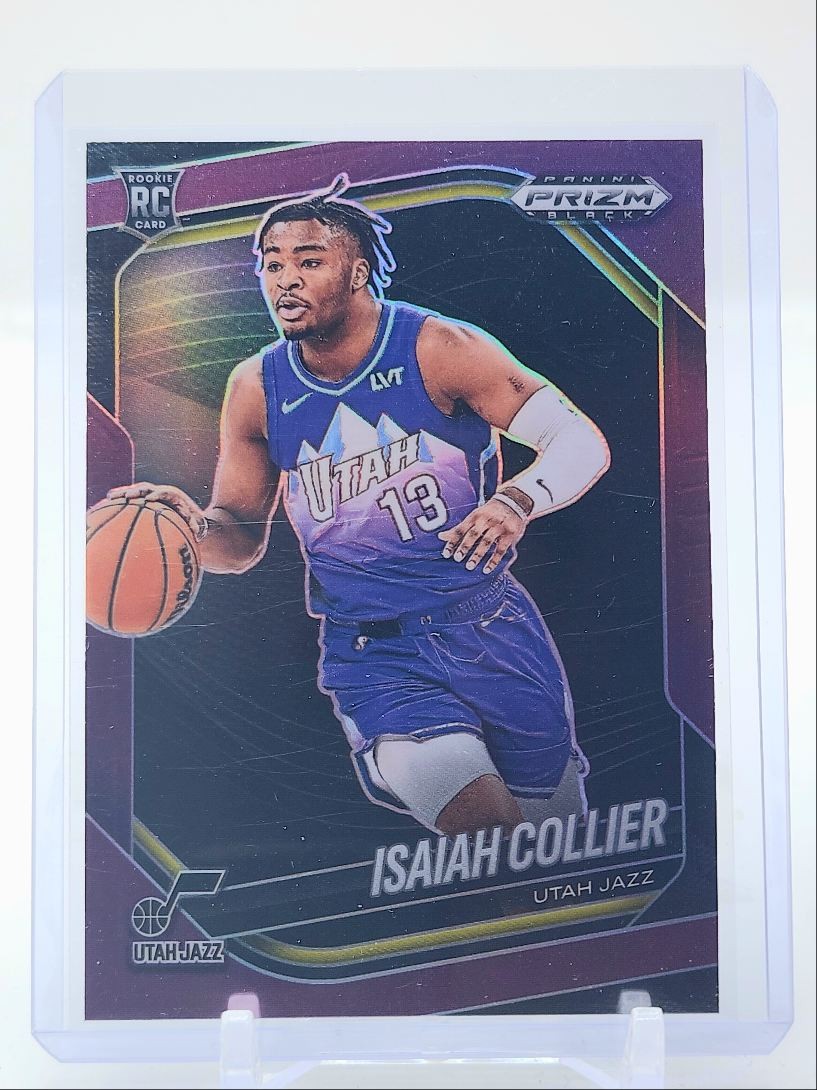 ISAIAH COLLIER 2024-25 PANINI PRIZM BLACK ROOKIE PURPLE #32 RC /99 Q3948