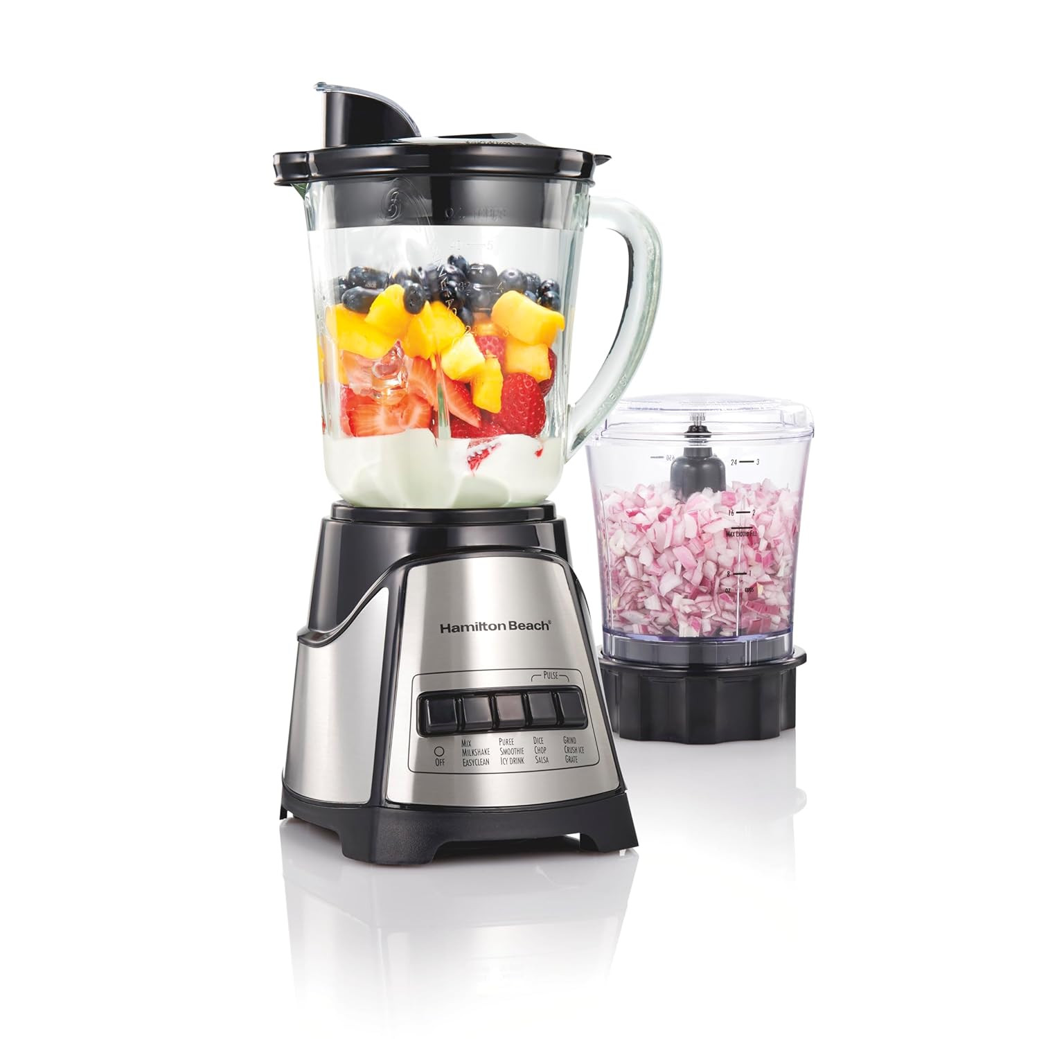 Power Elite Blender for Smoothies with 3-Cup Vegetable Chopper, Mini Food Proces
