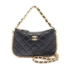 Chanel Lambskin Matelasse Shoulder Bag Women Black One Size 521618