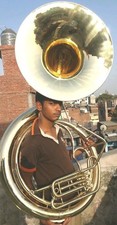 SOUSAPHONE BIG 25" BELL SIZE OF PURE BRASS IN GOLD POLISH FREE CASES FREE SHIP