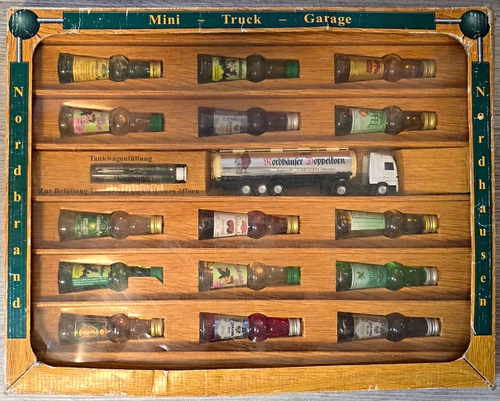 Nordbrand Nordhausen Mini Truck Garage Wooden Box with Mini Bottles & Truck Model
