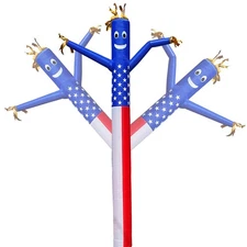 20ft Sky Air Puppet Dancer American Flag Inflatable Arm Flailing Tube Man Att...