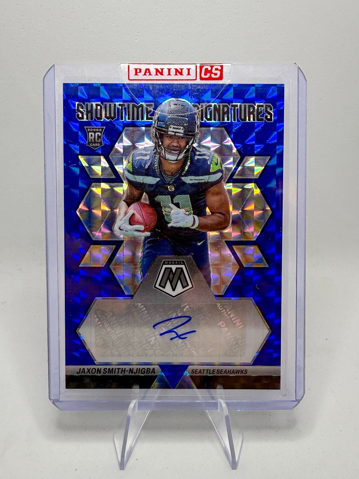 2023 Mosaic Jaxon Smith-Njigba Showtime Signatures Blue /75