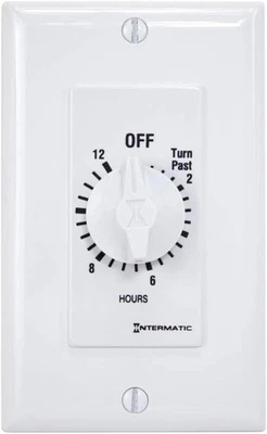 Intermatic SW12HWK 12-Hour Spring Wound Timer, White - Energy Efficient Contr...