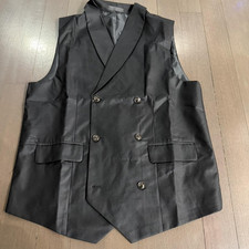 Men's Black double breasted Vest Size M