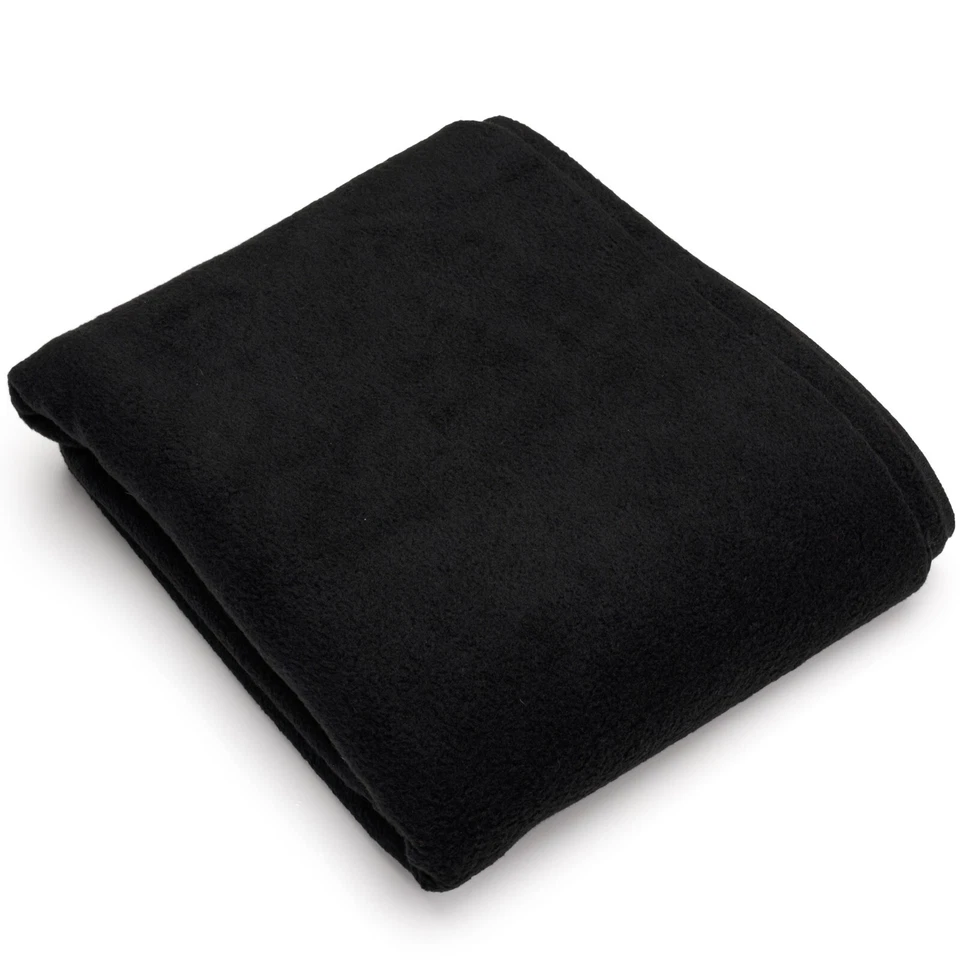 Black Solid Anti Pill Fleece Fabric - 60" Wide - Sold by The Yard & Bolt - Image 2 of 4