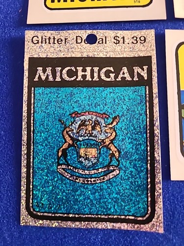 4 nuove decalcomanie souvenir del Michigan / adesivi per finestra - uccellino, fiore, donna, glitter - Foto 4 di 5