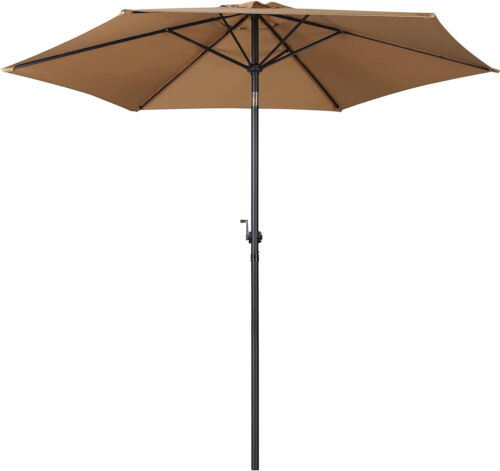 Patio Umbrella 9' Aluminum Outdoor Patio Market Umbrella Tilt With Crank