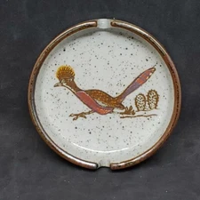 Vintage Otagiri Stoneware Ashtray Roadrunner Round Stoneware