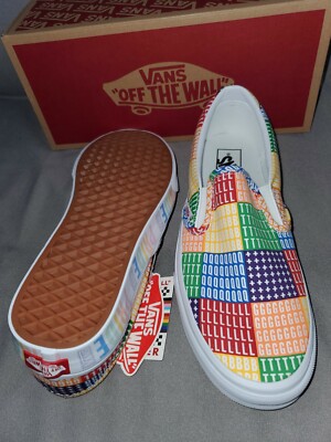 VANS CLASSIC SLIP-ON PRIDE MULTICOLOR WHITE SHOES MENS US  display picture 1