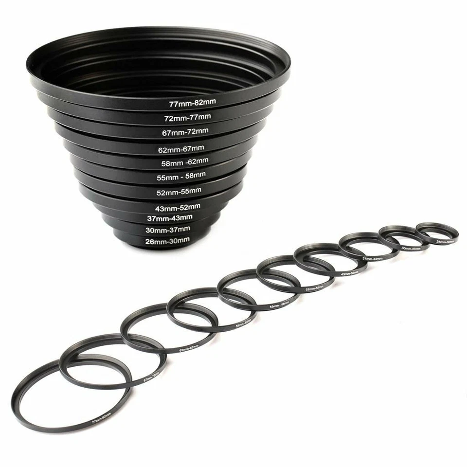 K&F Concept 11Pcs Metal Stepping Rings Step Up Ring Set fr Canon Nikon DSLR Lens - Image 3 of 4