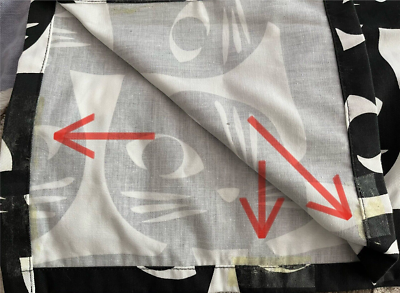 IKEA Mattram black cat curtains drapes w/ grommet (2) panels 57x98