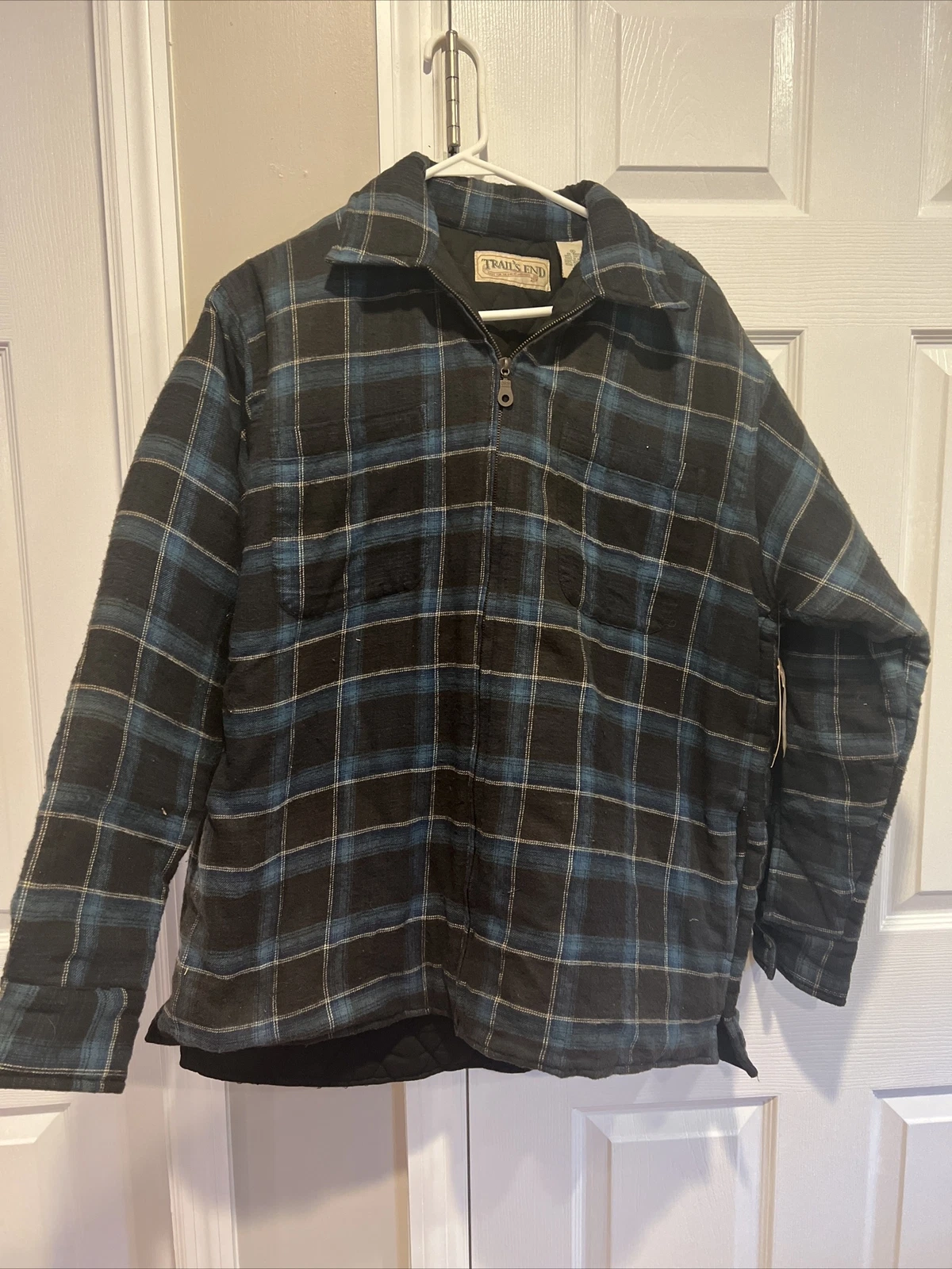 Vintage Zip Up Trails End Plaid Fleece Jacket Size Mens Medium. New With Tags