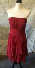 Davids Bridal Women's Strapless Shift Dress Red Size 8
