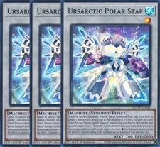 Yugioh - Ursarctic Polar Star x 3 - 1st Edition Super Rare NM - Free Holo Card