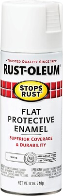 7780830 Stops Rust Spray Paint, 12 Ounce, Flat White Clean Metal Primer, 12 Fl O