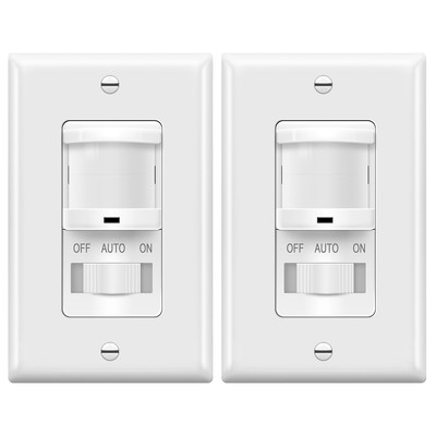 Motion Sensor Switch 2-Pack Neutral Wire Override Single-Pole 4A 500W