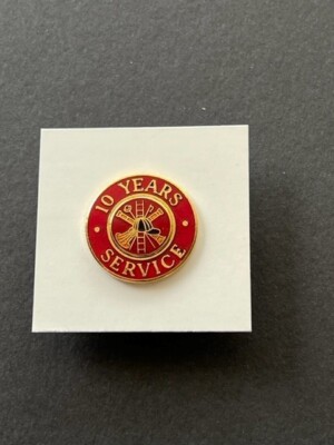 Ten Year Pin 10 YEARS SERVICE COLLAR INSIGNIA PIN - GOLD/RED | eBay