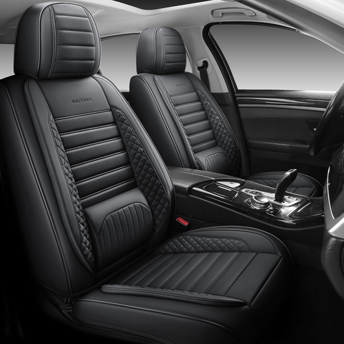 Full Coverage Leather Car Seat Covers Full Set Universal Fit for Most Cars Sedan