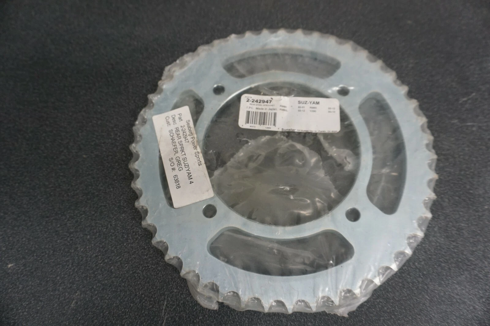 NOS 1982-2017 Sunstar Rear Sprocket Steel 47T Kawasaki RM85 RM85L RM80 2-242947
