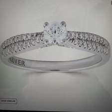 The Forever Diamond Platinum 0.40ct Total Diamond Ring - Size 0