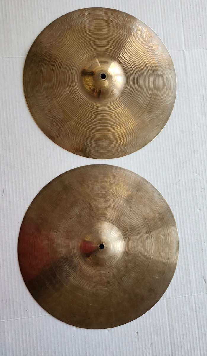 VINTAGE Avedis ZILDJIAN Cymbals Hi-Hat Pair 15 VINTAGE Avedis ZILDJIAN Cymbals Hi-Hat Pair 15