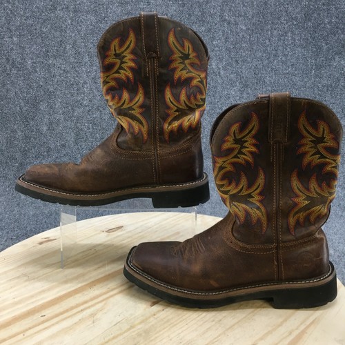 Justin Western Work Boots Mens 9D 