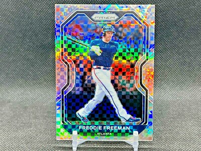 Freddie Freeman 2021 Panini Prizm Power Plaid Checkerboard Prizm    #'d /75