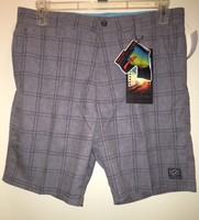 Zeroxposur Men's Anton Plaid Beach2street Hybrid Board Shorts smoke Peak M Zeroxposur Men's Anton Plaid Beach2street Hybrid Board Shorts smoke Peak M