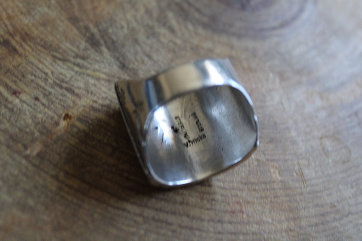 Stamped Sterling Silver & 14k Gold Band Ring sz 14 by Victor Hicks