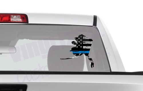 Back Thin Blue Line US Flag State Police LEO Quality Vinyl Sticker Decal TBL - Picture 16 of 78