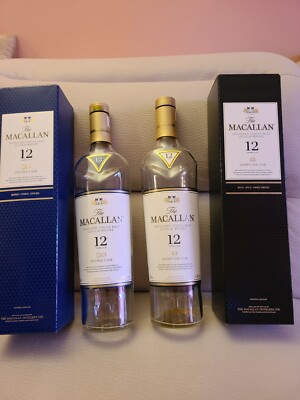 Empty Two The Macallan 12 Year Old Highland Single Malt Scot Bottles & Boxes #1.