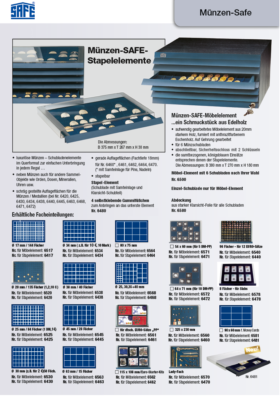 SAFE 6430 Stapelement Contenitore Per Monete Con 50 Scomparti, Per Monete Fino A 30 Mm Di Diametro (es. Per 2 Euro). - 2
