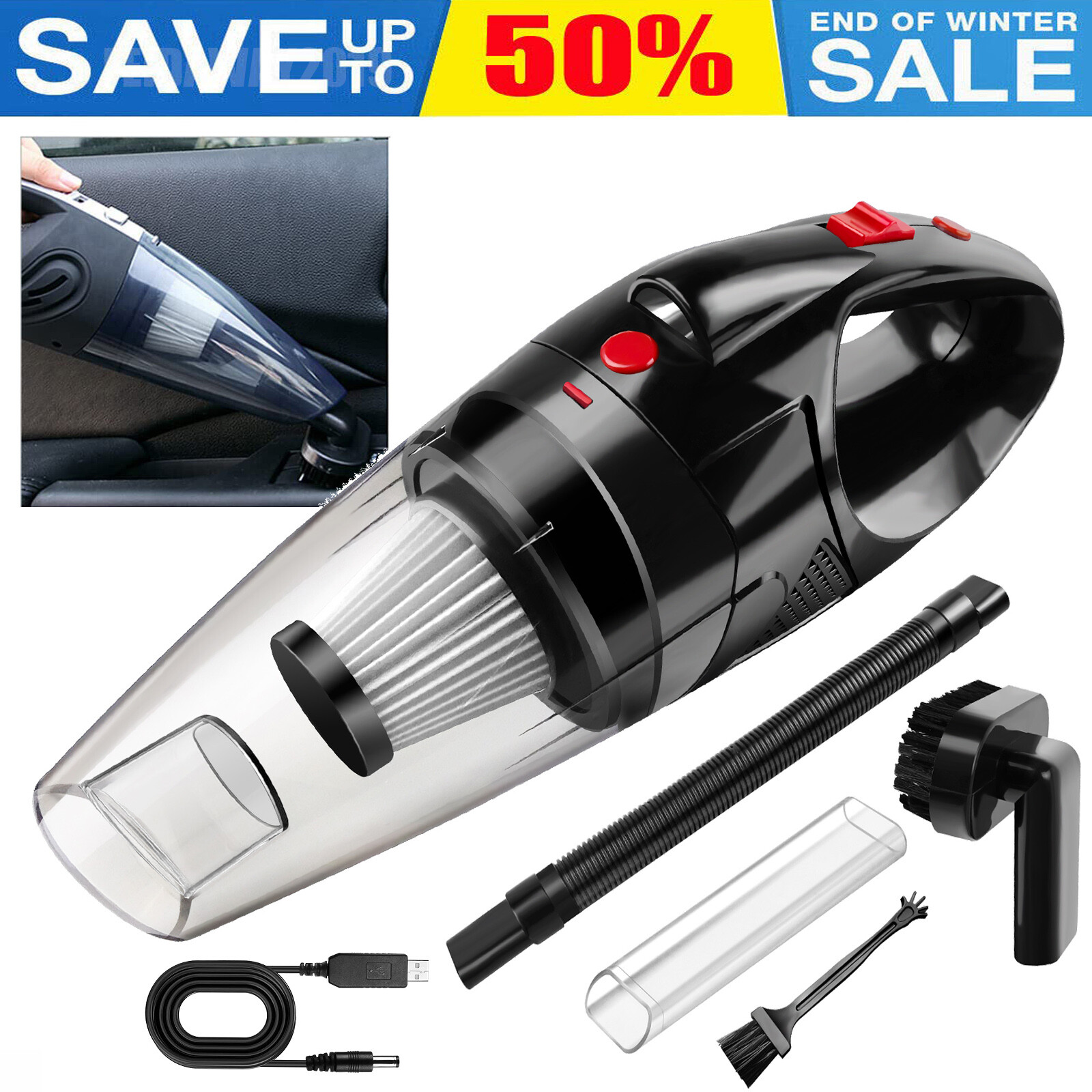 Handheld Vacuum Cleaner Cordless Strong Suction Portable Hand Vacum for Home Car