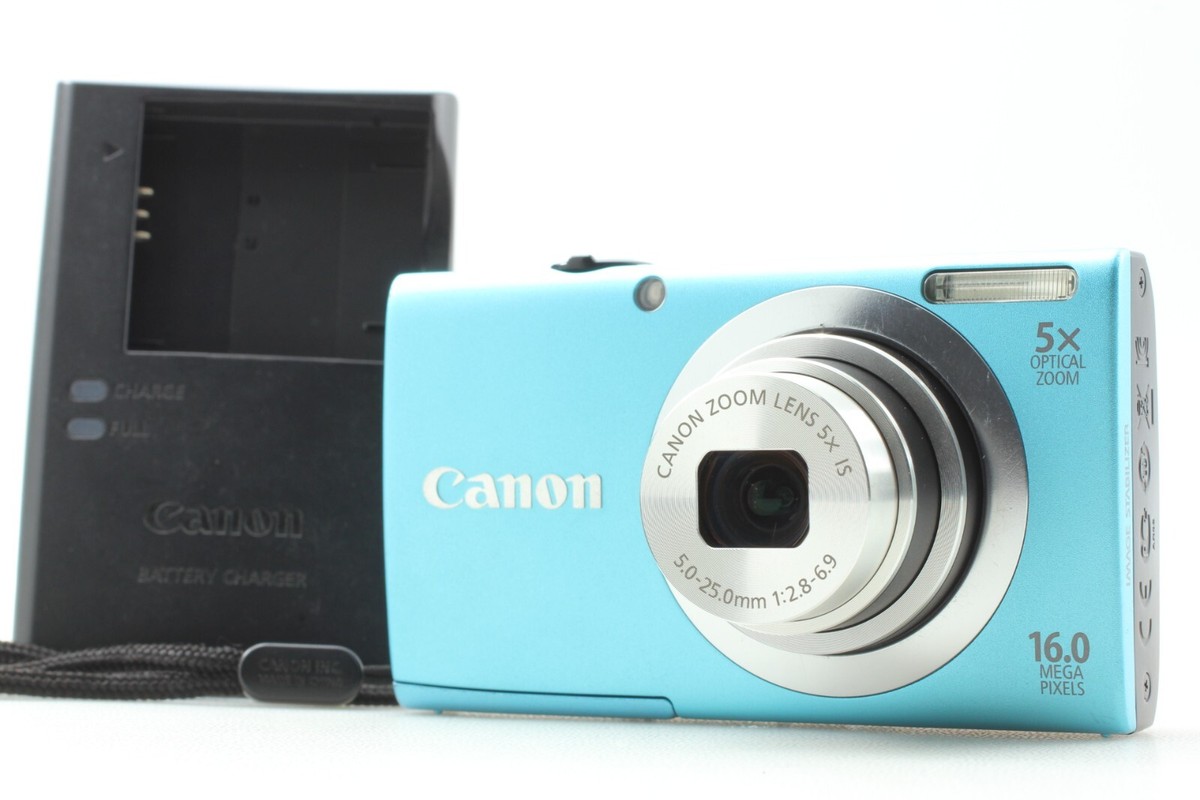 Canon PowerShot A2400 IS 青 Near MINT] Canon Power Shot A2400 IS Blue Digital Camera