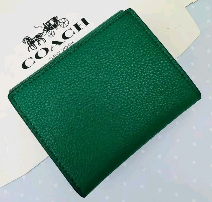 COACH Green Logo Bi-fold Bifold Wallet Rare Used | eBay
