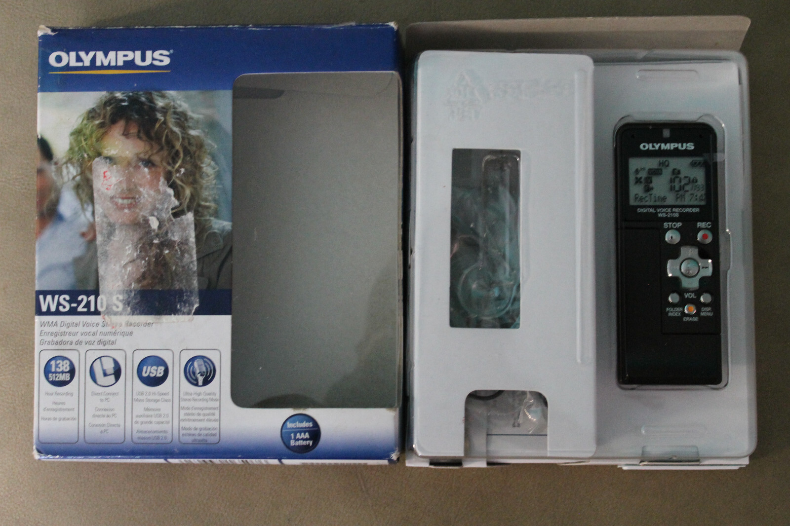 Olympus WS210S (512 MB, 138.5 Hours) Handheld Digital Voice Recorder