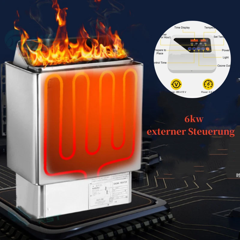 6KW Saunaofen Saunaheizung Saunaheizgerät mit externer Steuerung - Bild 3 von 4