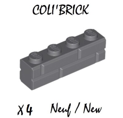 LEGO 15533 - 4x Brick 1x4 Masonry Wall - Dark Bluish Gray - 6055310 New