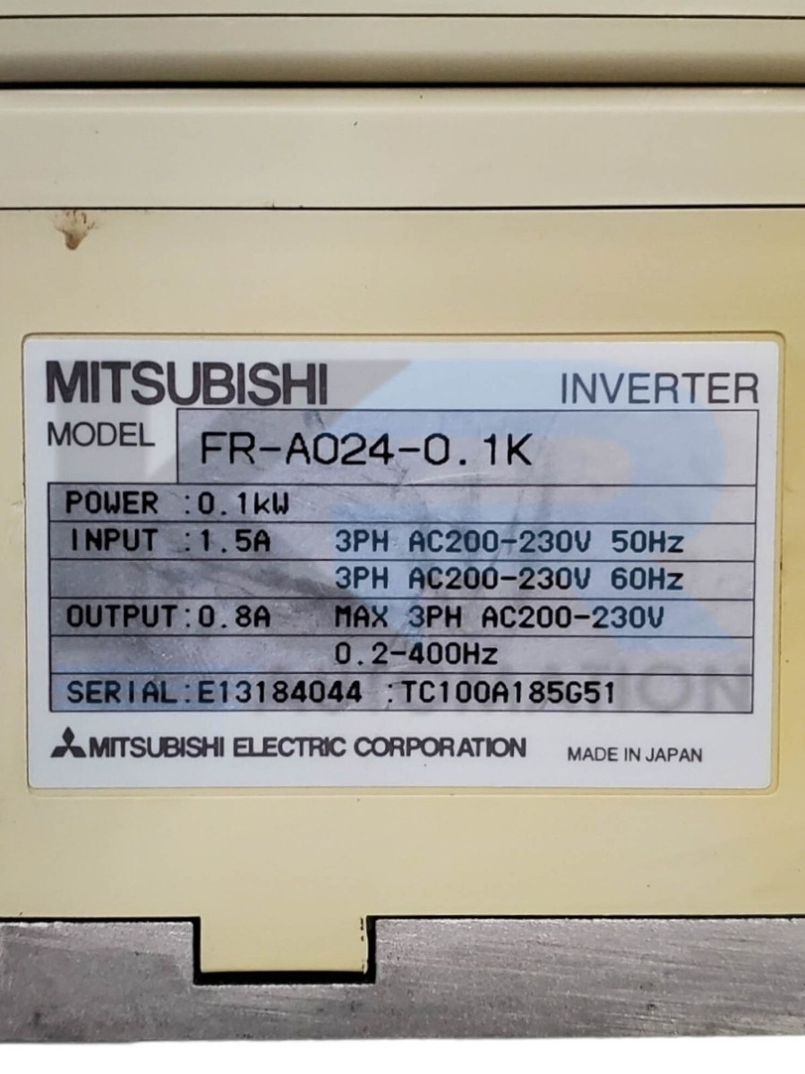 Mitsubishi FR-A024-0.75K FREQROL-A024 Inverter Drive .75kW 3PH W